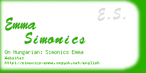 emma simonics business card
